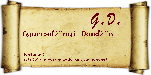 Gyurcsányi Domán névjegykártya